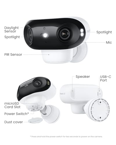 REOLINK Argus 4 Pro 4K Solar Security Cameras Wireless Outdoor, 180° Dual-Lens 8MP Camera for Home Security, ColorX Night Vision, Smart People/Vehicle/Animal Detection, No Subscription, Local Storage