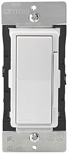 Leviton D26HD-1BW Decora Smart Wi-Fi, No Hub Required (2nd Gen) 600W Dimmer Switch, White