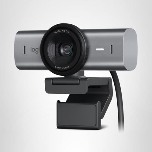 Logitech MX Brio Ultra HD 4K Webcam | 1080p 60fps, AI Noise Reduction, Show Mode