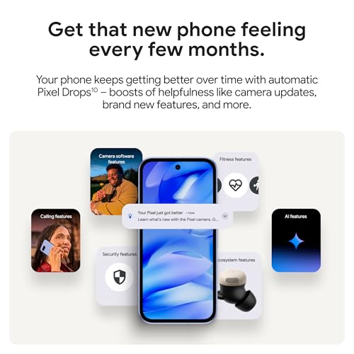 Google Pixel 9a with Gemini - Unlocked Android Smartphone with Incredible Camera and AI Photo Editing, All-Day Battery, and Powerful Security - Peony - 128 GB