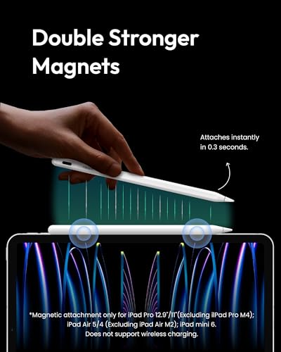 Metapen A8 iPad Pencil for Apple iPad 2018-2025, 4Min Fast Charge,Magnetic Attachment Stylus Pen for iPad 11/10/9/8/7/6th Gen, iPad Accessories for Pro 12.9/11/13-inch M4, Air 3/4/5/M2/M3, Mini 5/6th