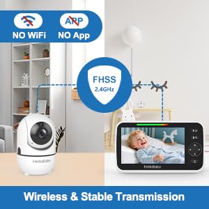WiFi Olmayan Körpə Monitoru 5" Ekran Pan-Tilt-Zoom Kamera ilə