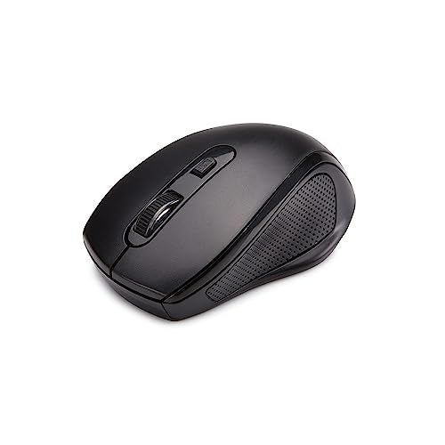 Amazon Basics Ergonomic Wireless Keyboard and Mouse Combo with Wrist Rest, Plug and Play, 2.4 GHz USB, Easy to Use, Black