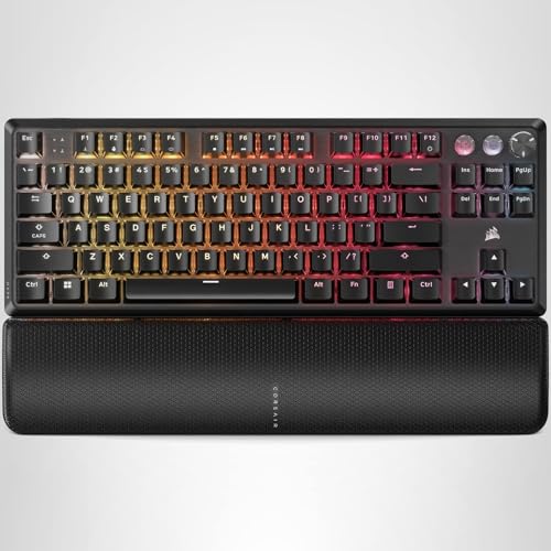 Corsair K70 PRO TKL RGB Tenkeyless Mechanical Wired Gaming Keyboard – Pre-Lubed Hall Effect MGX Hyperdrive Adjustable Switches, Simultaneous SOCD and Rapid Trigger, ABS Double-Shot, QWERTY NA – Black