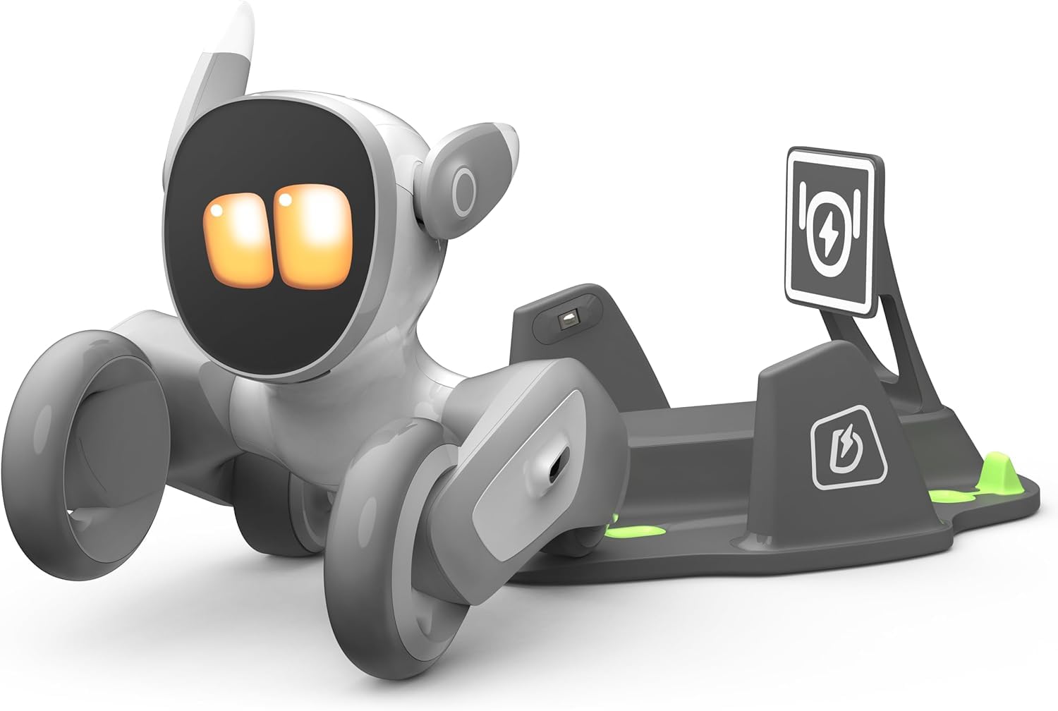 Loona Robot İt — ChatGPT-4o AI, Səs & Jest İdarəetməsi, HD Kamera, Ev Monitorinqi, Şarj Doku Daxil, Ağ