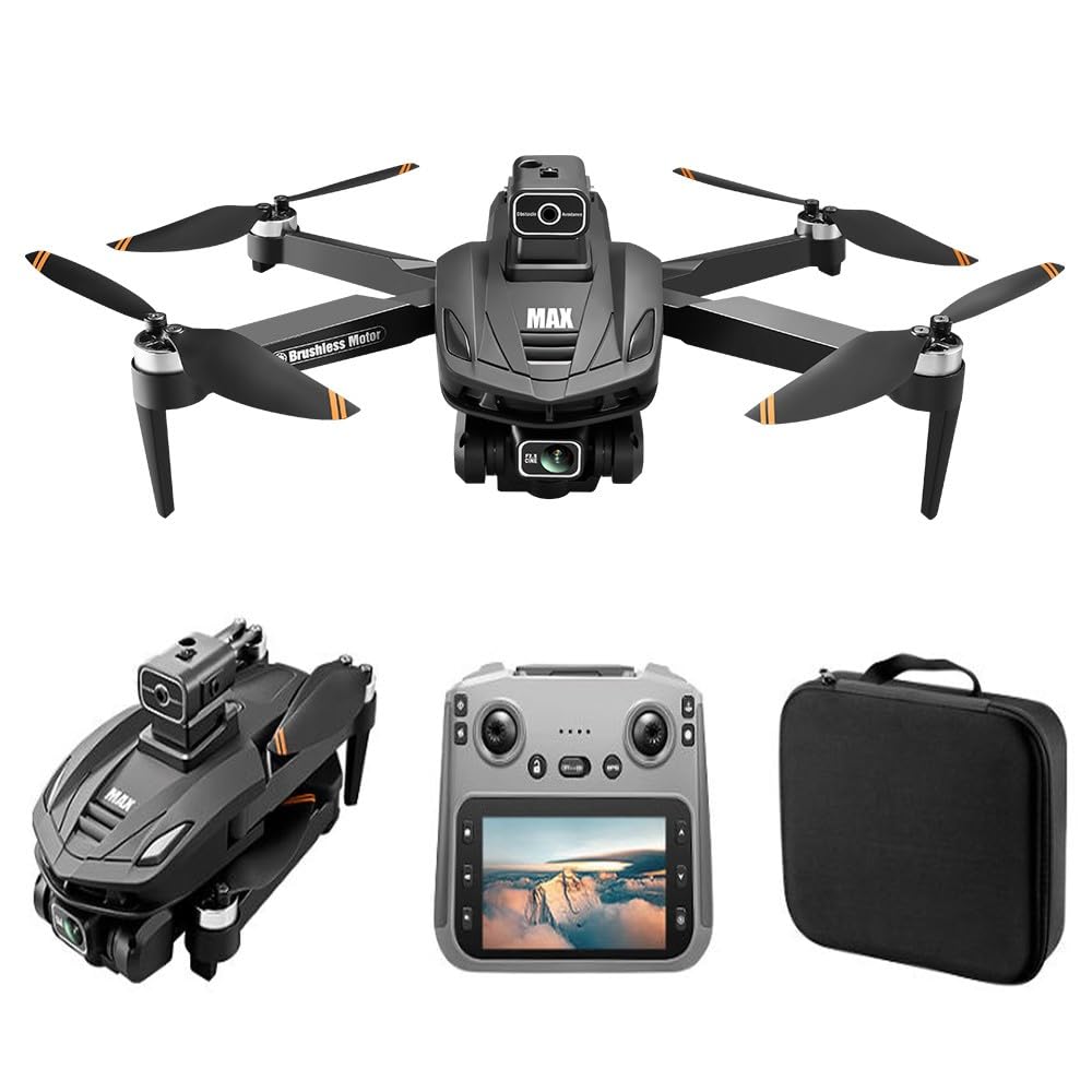 CVCBSER Drone for Adults with 1080P Camera, 4.5" LCD 8K HD Screen Control, GPS Auto Return Four Way Obstacle Avoidance Drones Quadcopter, 5000ft Video Transmission, 44Mins Flight Time
