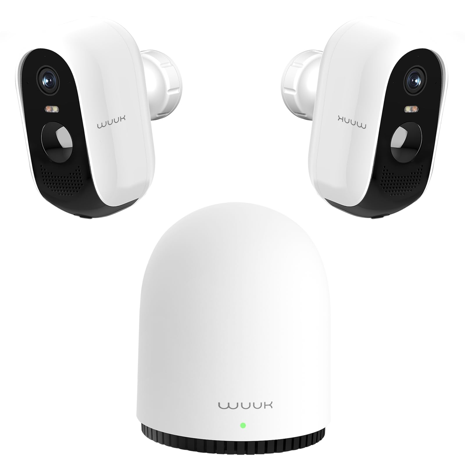 WUUK Security Cameras Wireless Outdoor, Indoor Home Surveillance System, 2K, No Monthly Fee, Motion Alert, Night Vision, 2.4/5 GHz WiFi, 32G Local Storage, Compatible with Alexa & Google, 2-Camera Kit