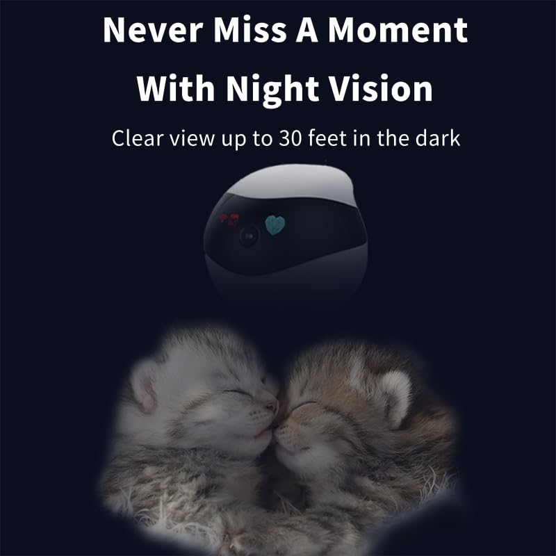 Rocon Ebo SE Pet Robot Camera, 2 Way Talk, Night Vision, App Remote Control, Indoor Security Camera, Movable Cam for Dog/Cat/Baby, SD Card
