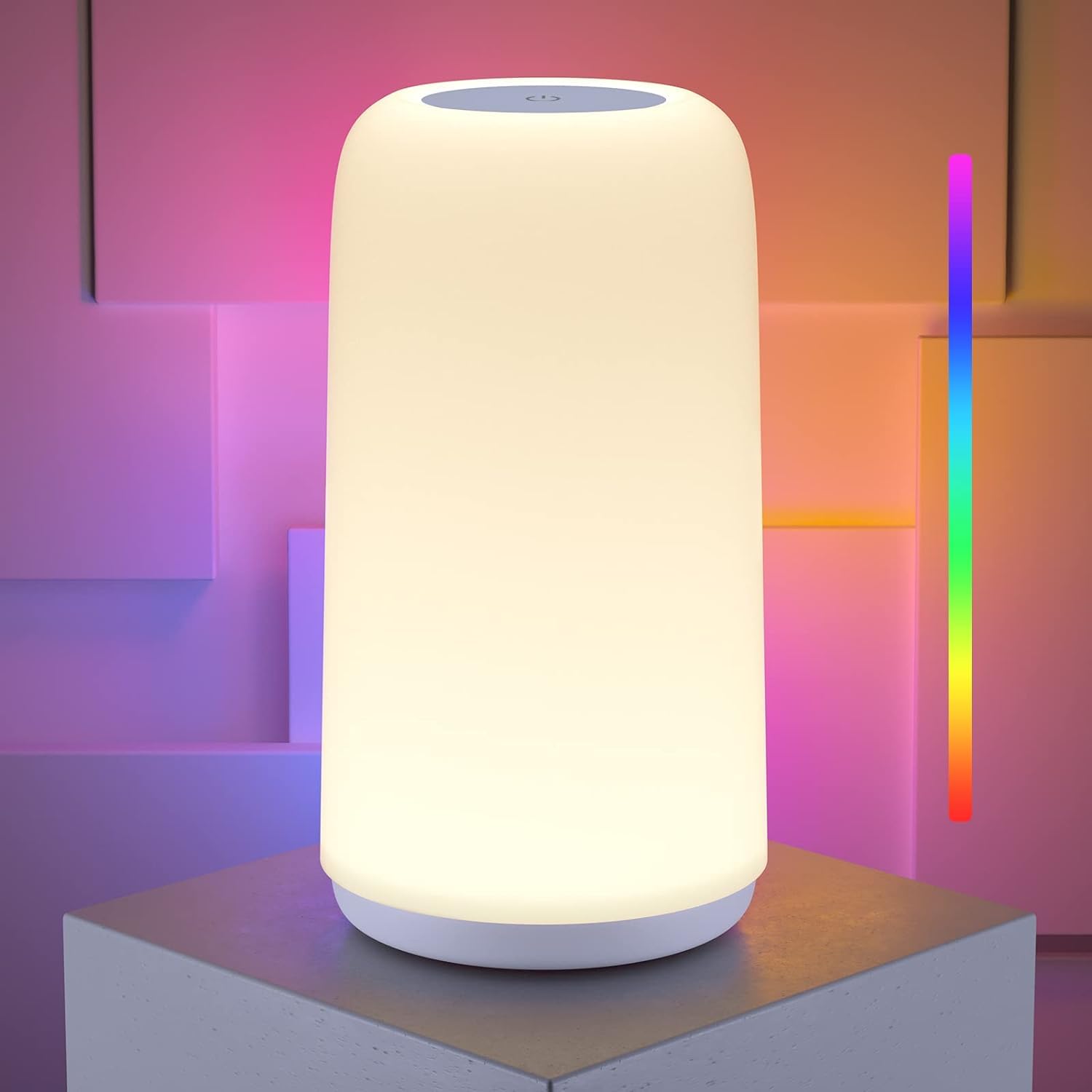 Schlanke RGB Touch Nachttischlampe mit dimmbarem Licht