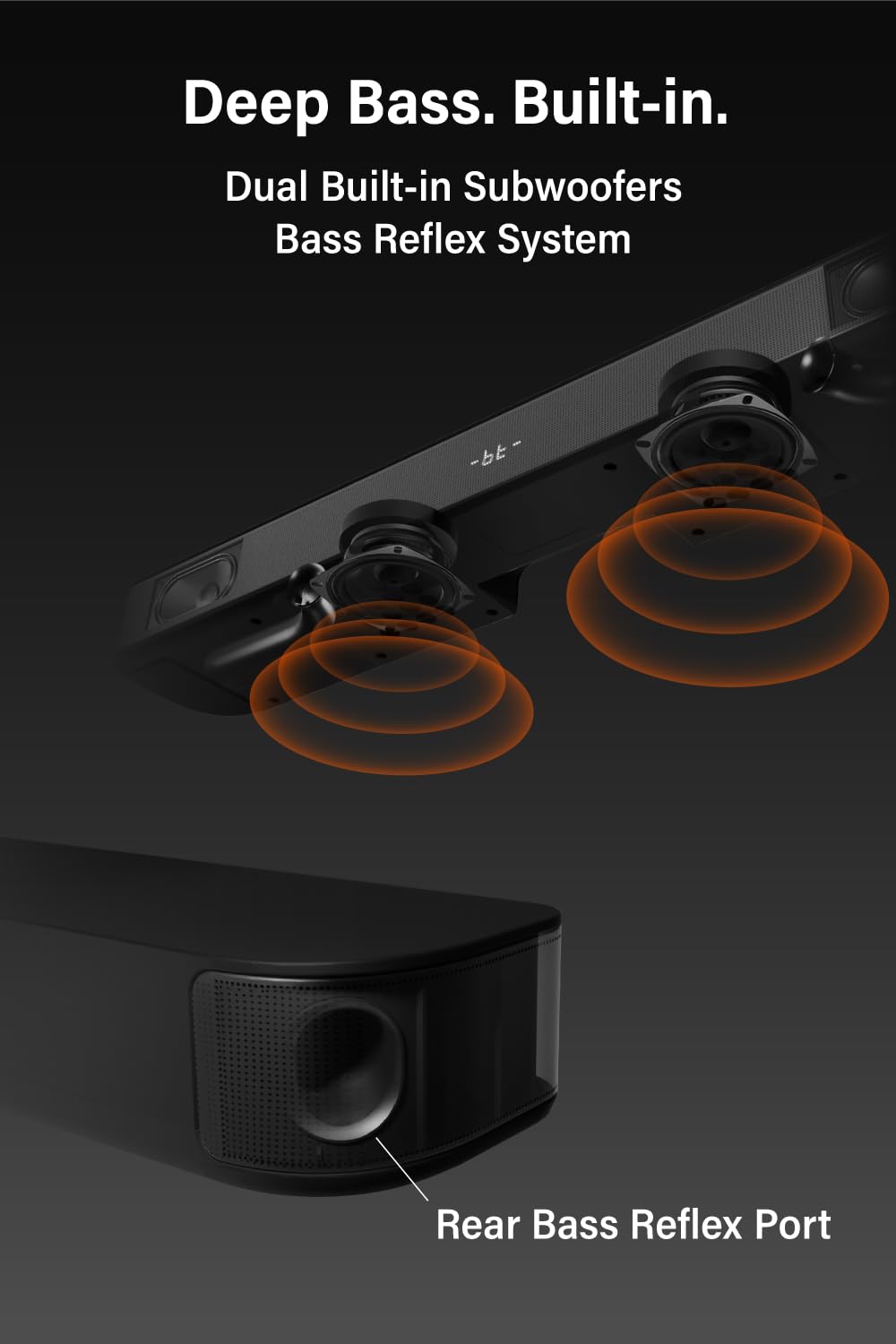 Саундбар FUNLOGY 100 Вт 2.1-кан. Bluetooth для телевизора