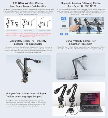 Desktop Robotic Arm Kit with ESP32, 4-DOF, High-Torque Servo