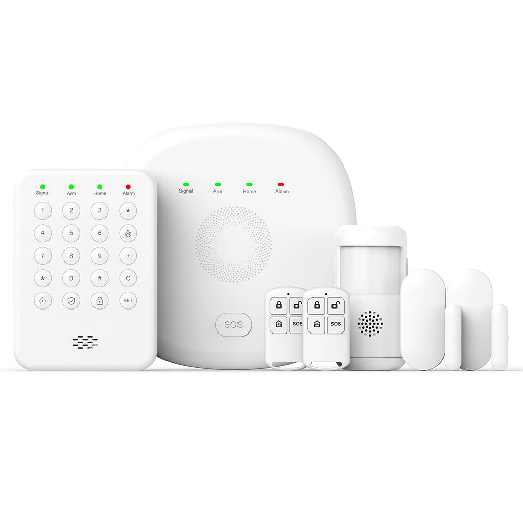 2026 Home Security System, 7-Piece Wireless Smart Alarm System Kit with Instant App Alerts & WiFi+GSM/4G,Mobile App Control,Door/Window Sensors,Remote,Motion Detectors,Compatible with Alexa