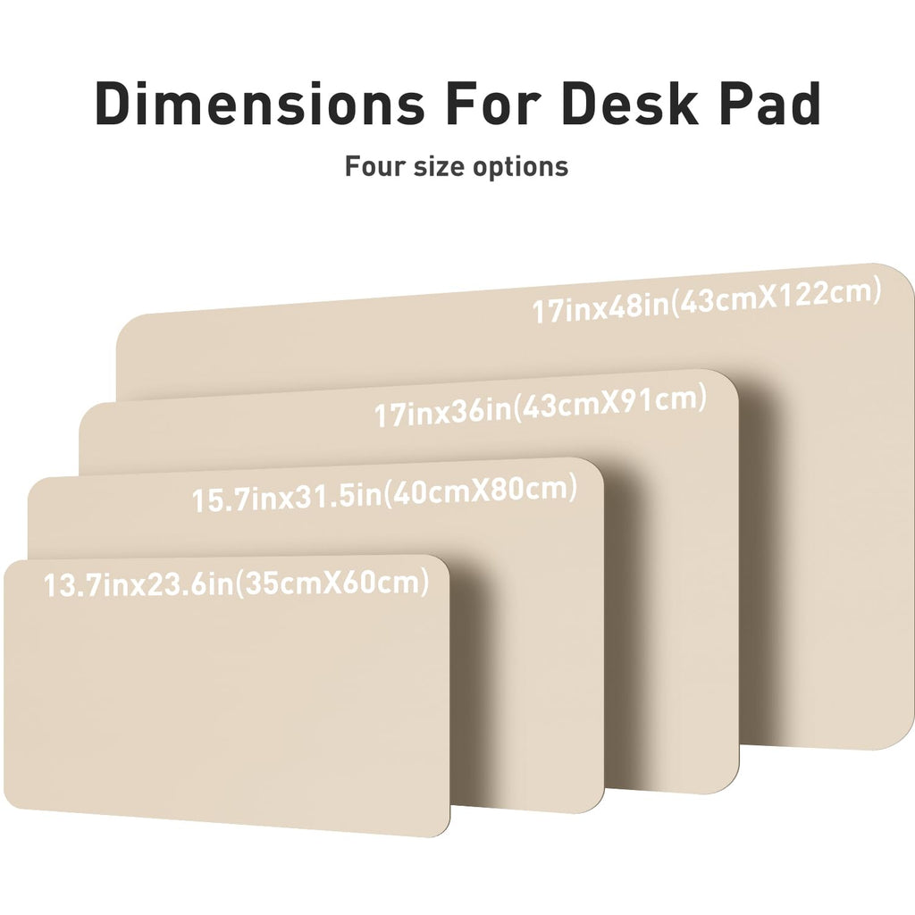 Нескользящая водонепроницаемая подкладка для компьютерного стола Aothia из искусственной кожи, подкладка для письма, коврик для мыши для офиса и дома, бежевый, 23,6 x 13,7 дюйма