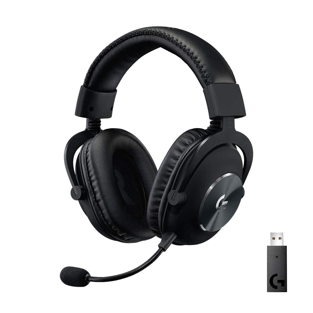 Logitech G PRO X Wireless Lightspeed Gaming Headset with Blue VO!CE Mic Filter Tech, 50 mm PRO-G Drivers, and DTS Headphone:X 2.0 Surround Sound, 20+ Hour Battery Life - Black