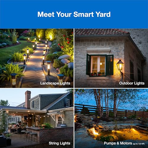 Lutron Outdoor Smart Plug for Caseta Smart Lighting, Summer Patio, Backyard Outdoor Lights & Motors, 15A LED Fixtures & 1/2 HP Motors, PD-15OUT-BL, Black