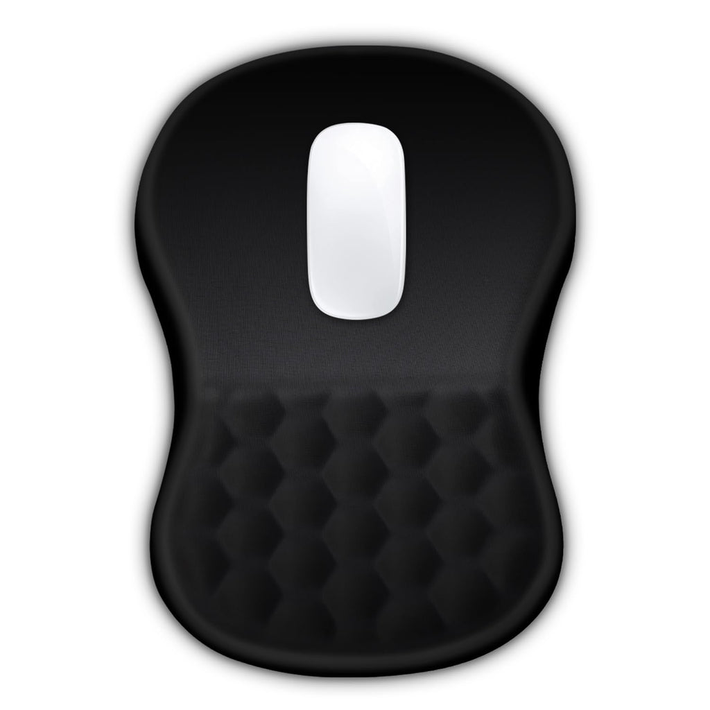 Hokafenle Ergonomic Mouse Pad Wrist Support with Massage Design, Wrist Rest Pain Relief Mousepad with Memory Foam&Non-Slip PU Base, Mouse Pads for Wireless Mouse & Desk (12x8 inch,Black)