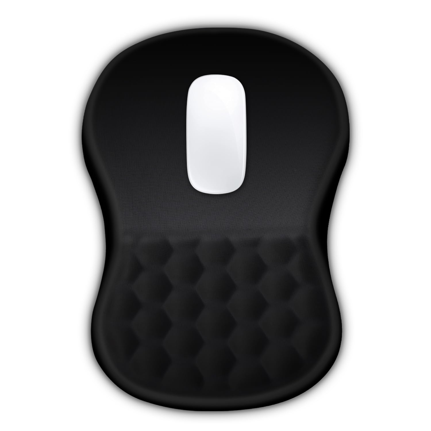 Hokafenle Ergonomic Mouse Pad Wrist Support with Massage Design, Wrist Rest Pain Relief Mousepad with Memory Foam&Non-Slip PU Base, Mouse Pads for Wireless Mouse & Desk (12x8 inch,Black)