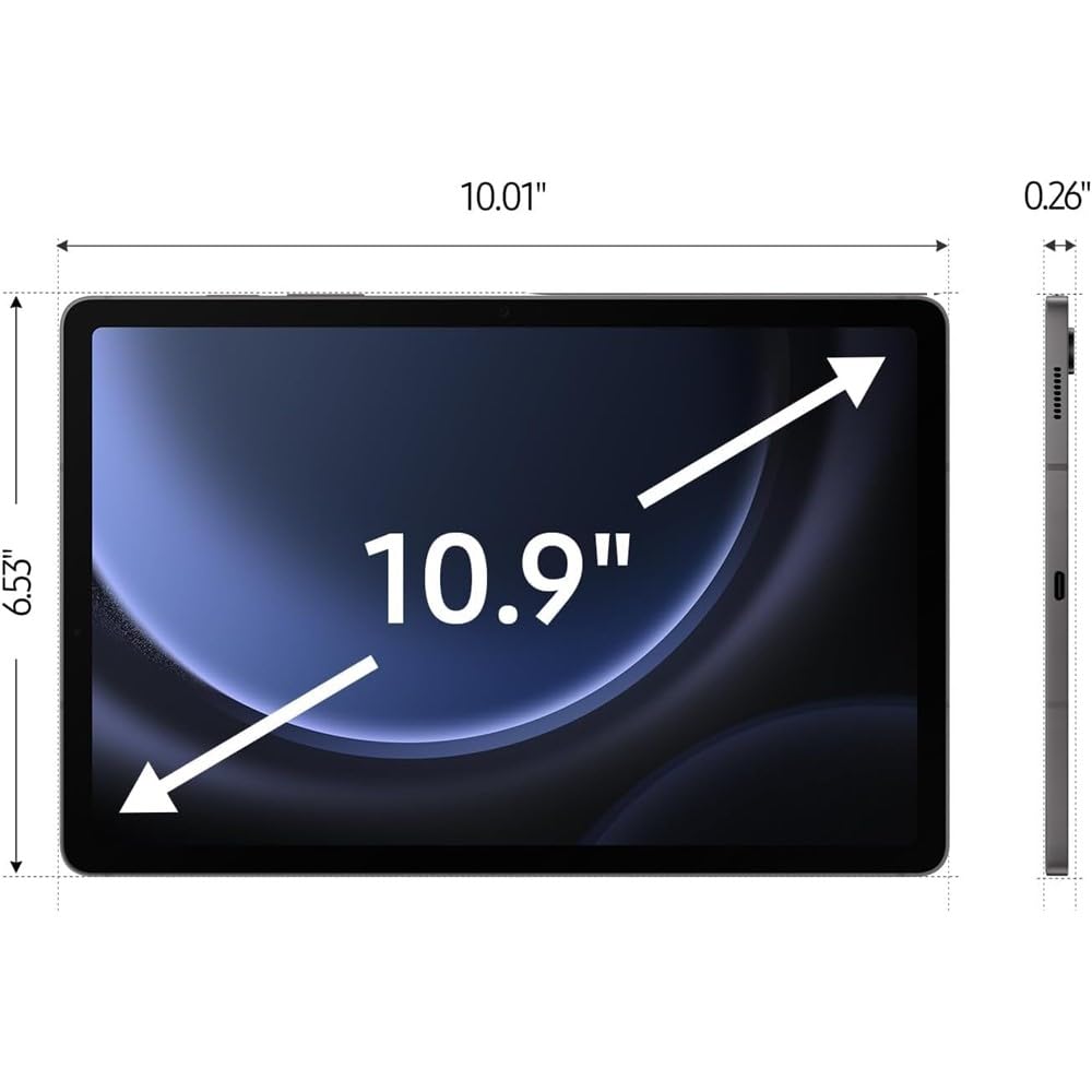 SAMSUNG Galaxy Tab S9 FE (10.9-inch, 128GB, WiFi + Cellular) - Gray (Renewed)