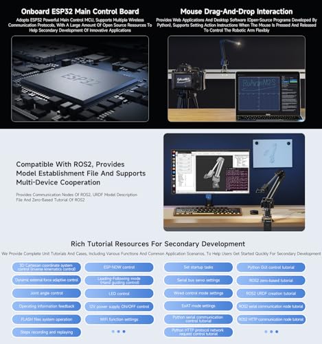 4-DOF Desktop Robotic Arm Kit - ESP32 Wireless Control with High-Torque Servos