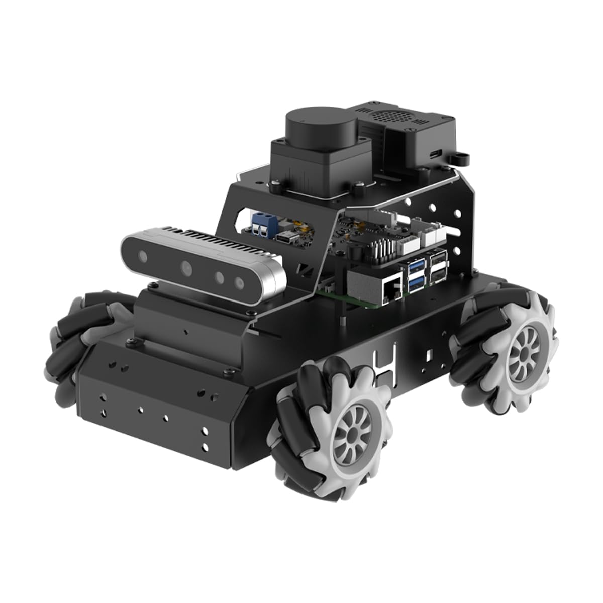 MentorPi M1 Advanced Robot Car — ChatGPT AI, 3D Depth Camera, Mecanum Wheels, ROS2, Lidar SLAM, YOLOv5, Raspberry Pi 5 8GB, Black