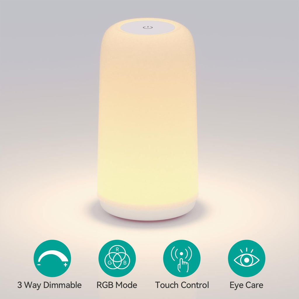 Schlanke RGB Touch Nachttischlampe mit dimmbarem Licht