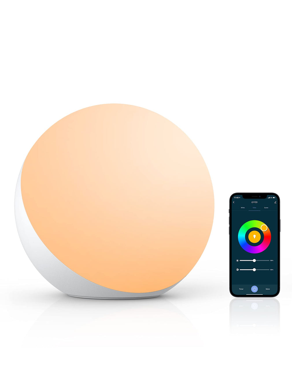 Lámpara de escritorio inteligente regulable con control por app