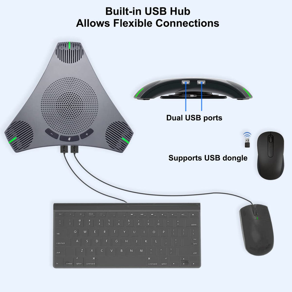 Altavoz Micrófono USB Omnidireccional 360° Q95