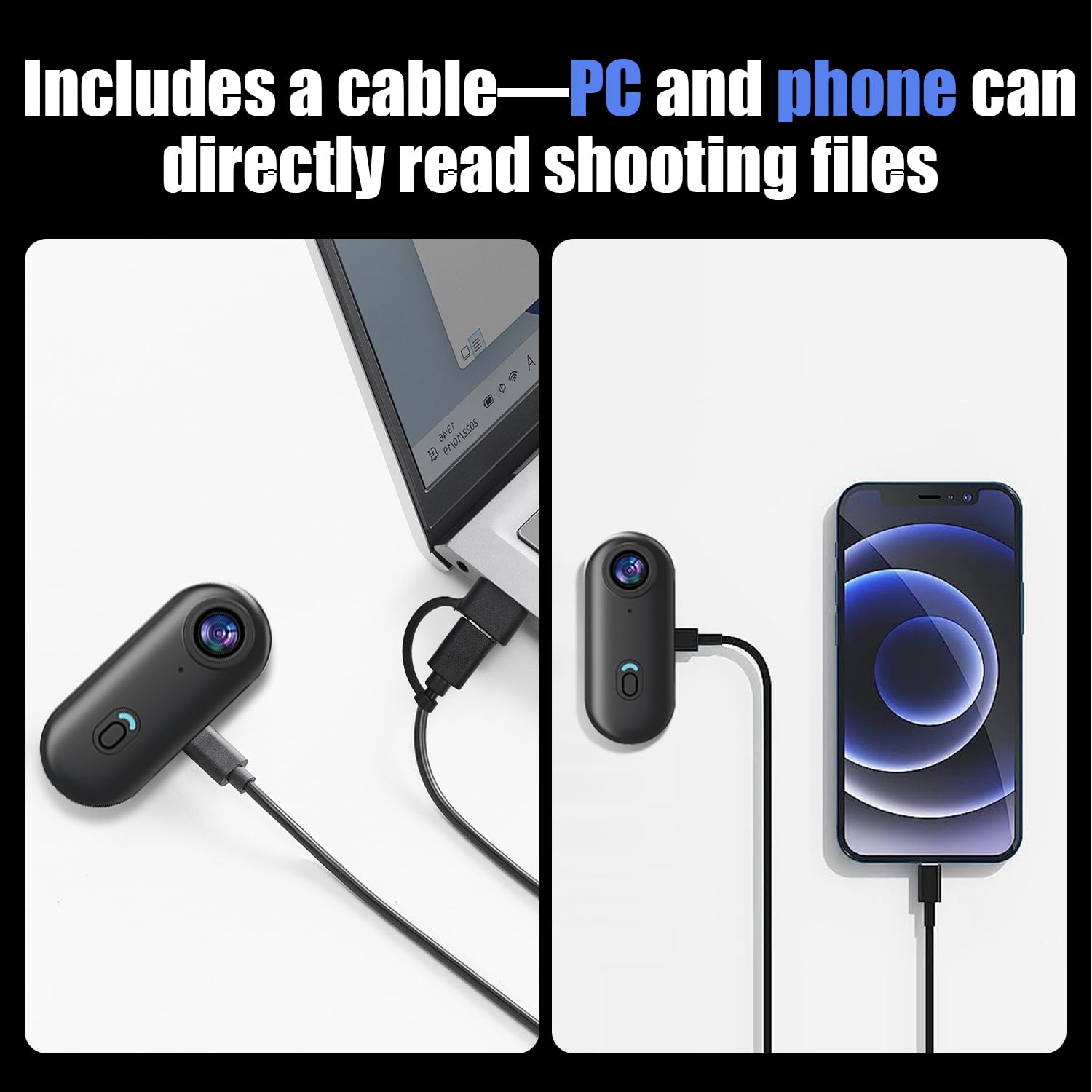 4K WiFi POV Action Body Camera — 64GB, Thumb Size, Waterproof, Magnetic, Hands-Free Snapcam