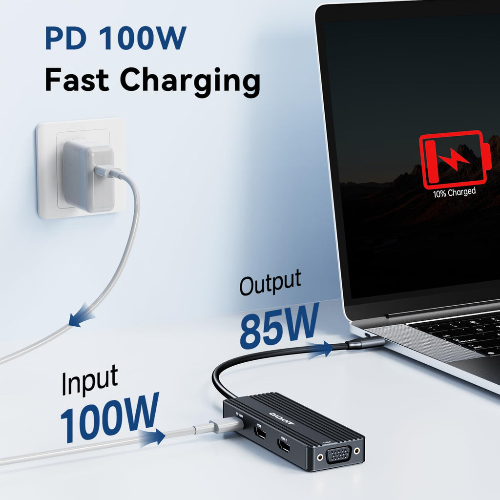 Estación de Acoplamiento USB-C Hub 8 en 1 con