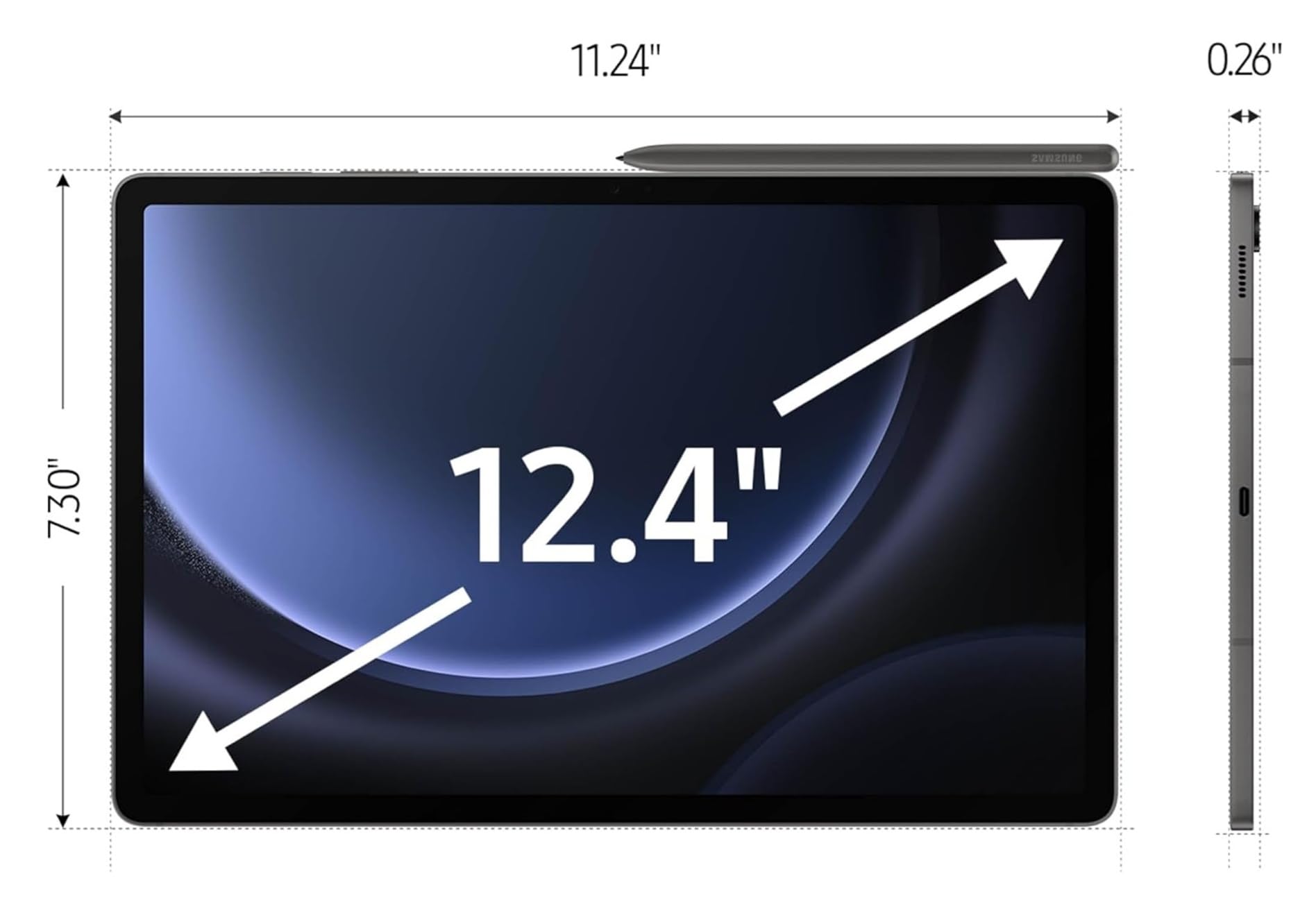 Samsung Galaxy Tab S9 FE+ Plus Android Tablet (12.4" Touchscreen, 8GB RAM, 256GB Storage (128GB+128GB SD Card), Long Battery Life, S Pen, 8MP + 12MP Cameras, Lightweight Design) SM-X610, NA Version