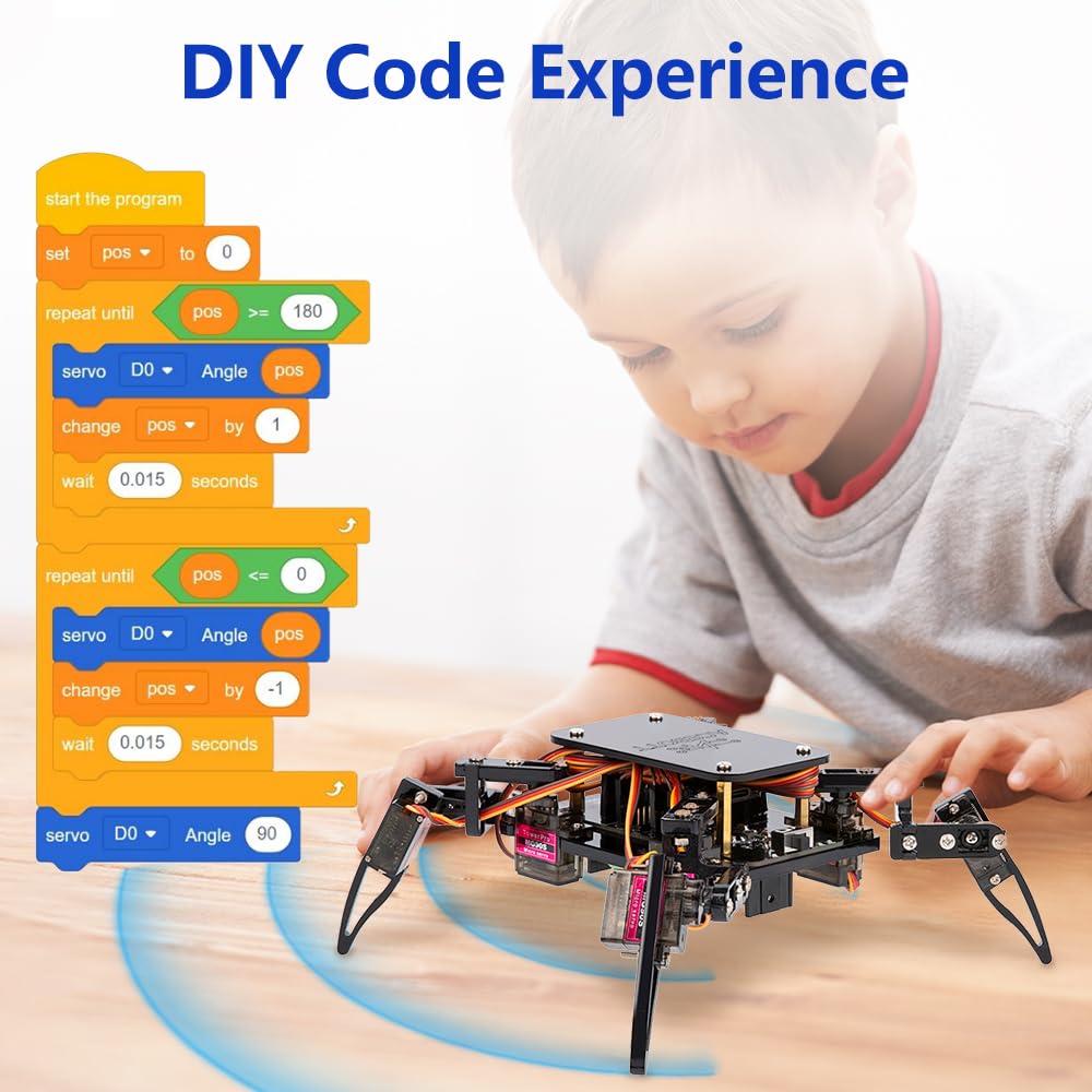 ACEBOTT STEM Robotics Science Kits for Adults, ESP8266 Spider Robot Building Kit, App Remote Control, Walking Crawling Fun Educational Toy for 12 + Year Old Boys, Girls, Teens, Adults Unique Gifts