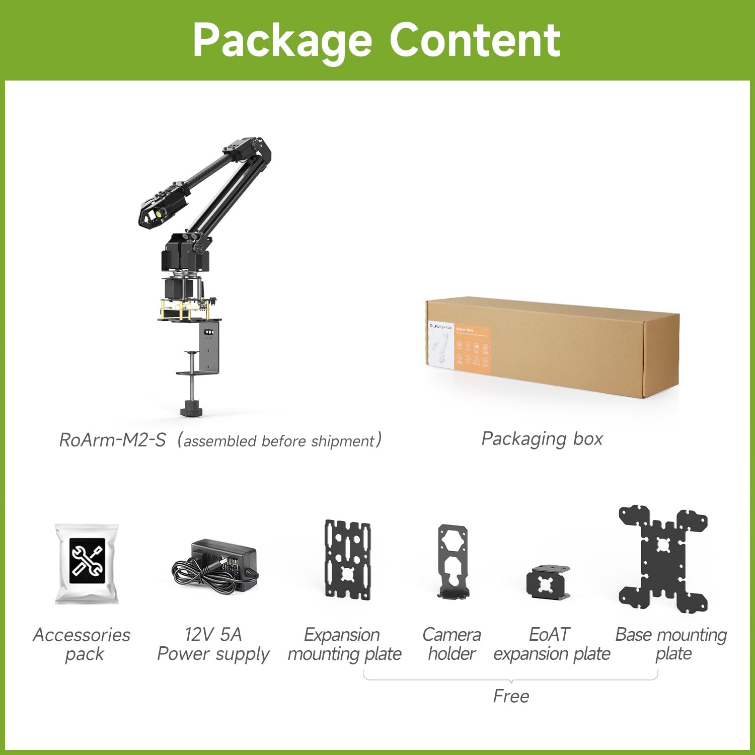 Desktop Robotic Arm Kit with ESP32, 4-DOF, High-Torque Servo