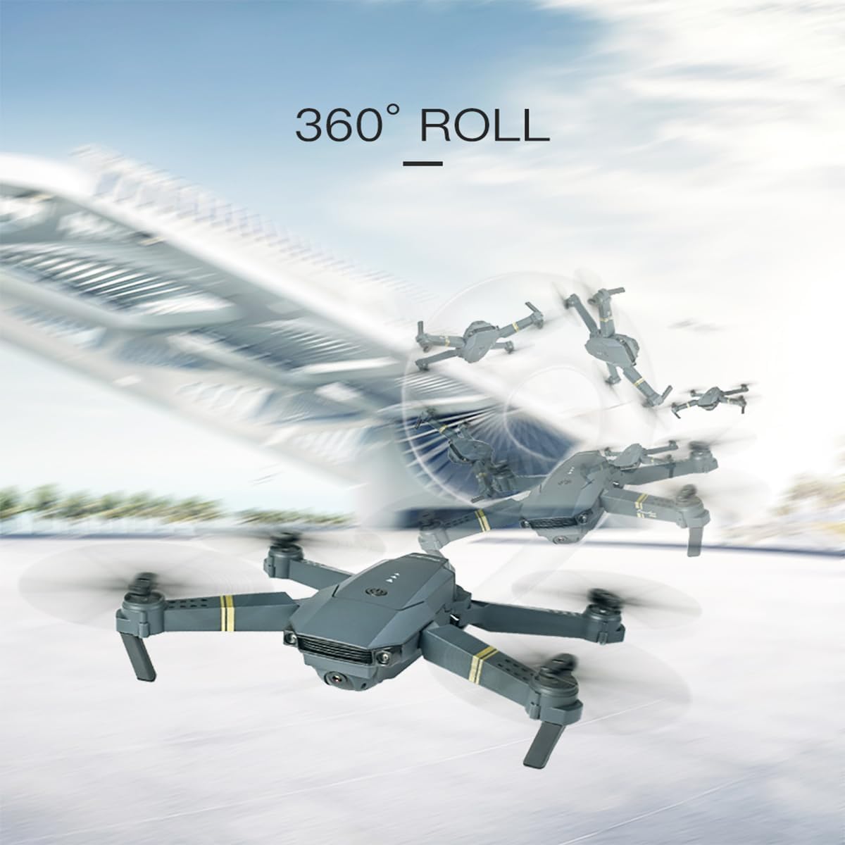 Drone With 1080P Camera for Adults Beginners,Foldable RC Quadcopter, Toys Drone,FPV Video, One Key Start, Headless Mode, Waypoints fly, 360° Flips