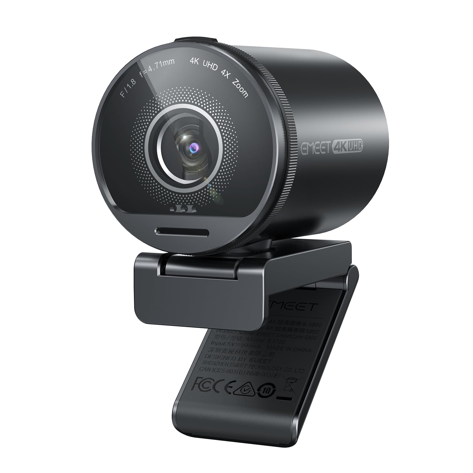 EMETT SmartCam S800 - 4K Webcam with Sony Sensor & Dual Autofocus