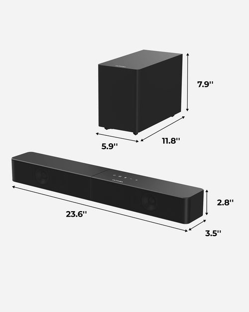 2.1ch Sound Bar with Wireless Subwoofer for Deep Bass