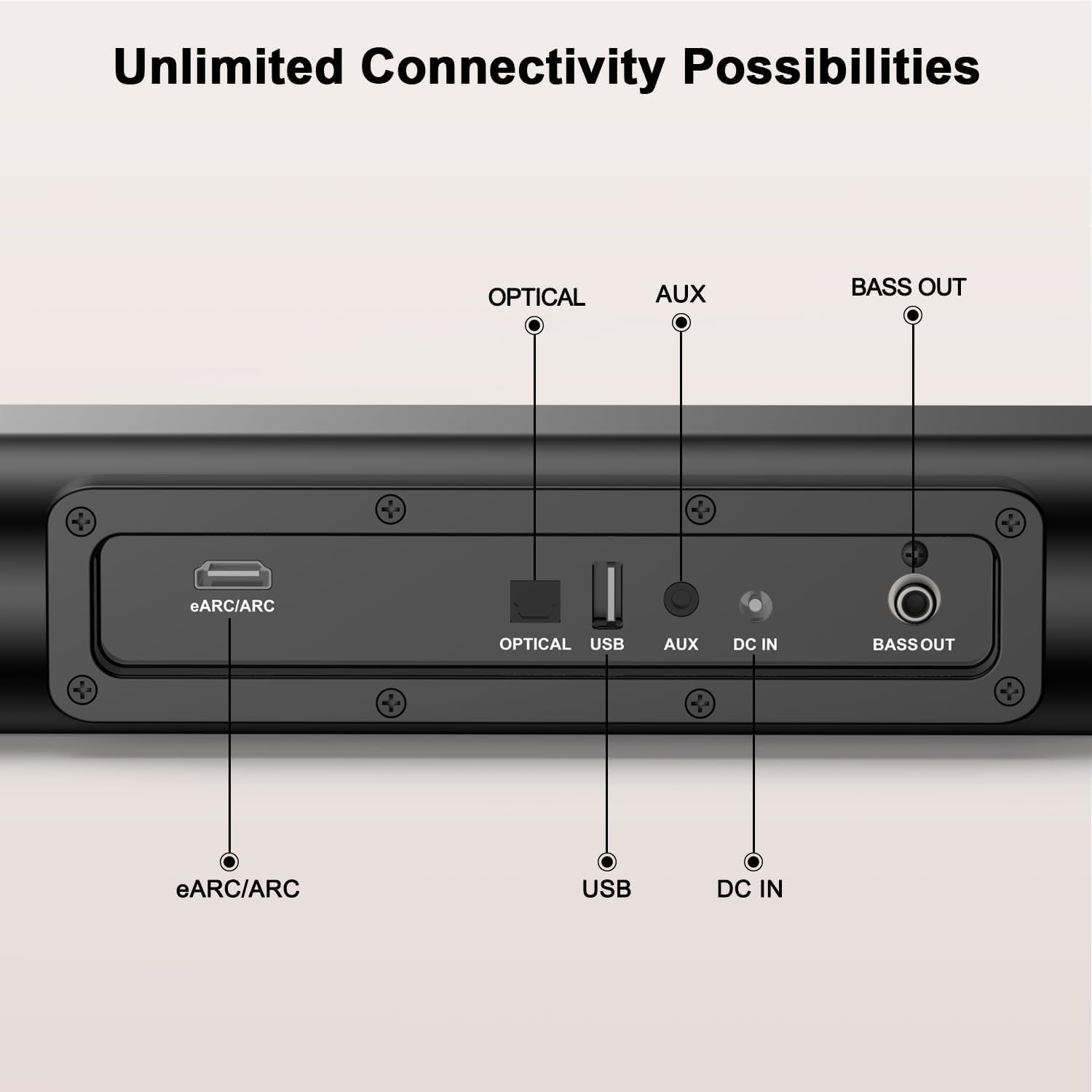 250W Dolby Atmos Sound Bar 2.1ch for Smart TV