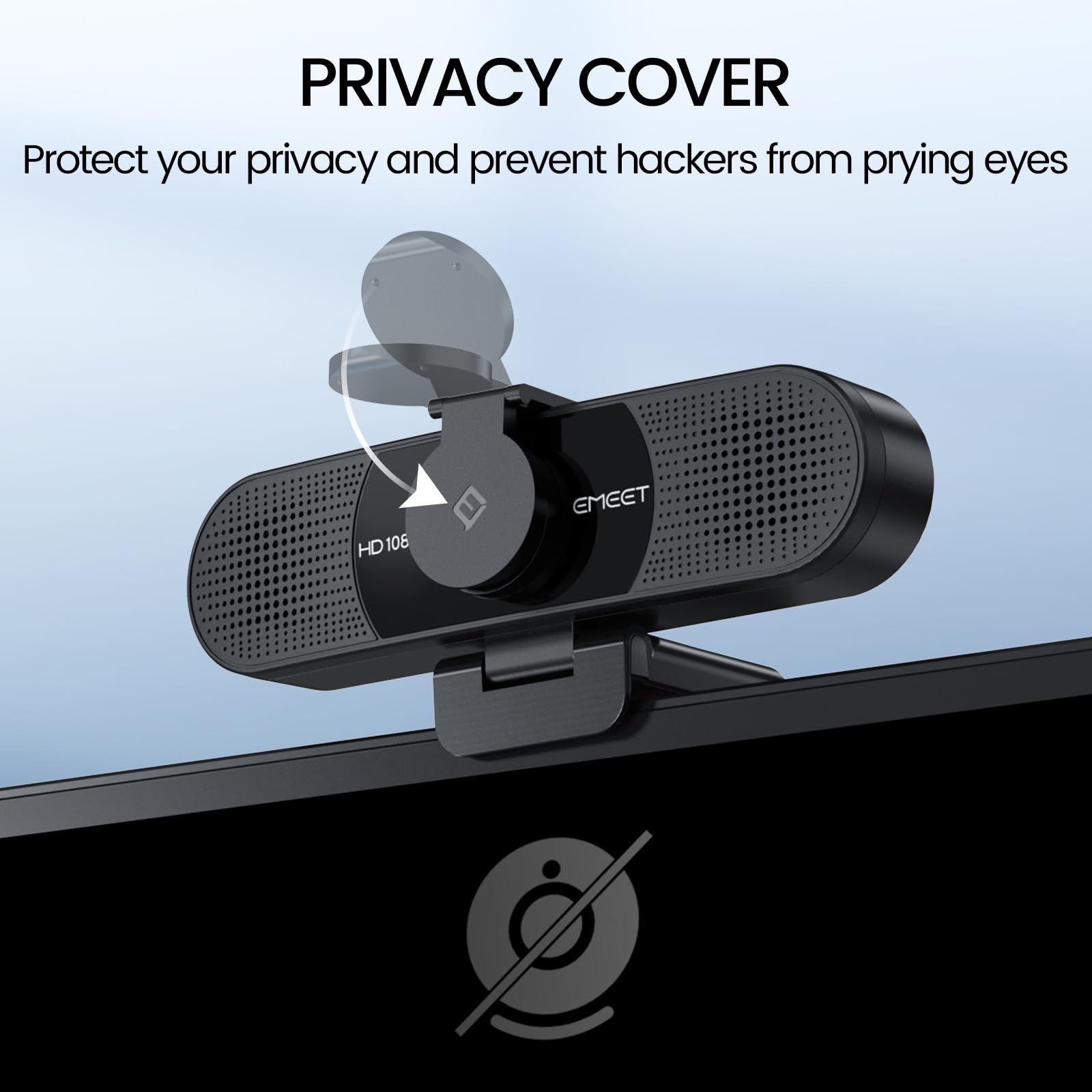 EMEET C960 1080P Webcam with Microphone, 2 Mics, 90° FOV, USB Type-A & A-to-C Adapter, Fixed Focus, Plug&Play Computer Camera for Zoom/Teams/Facetime/YouTube/Google Meet/Switch 2 Camera, 2025 Version