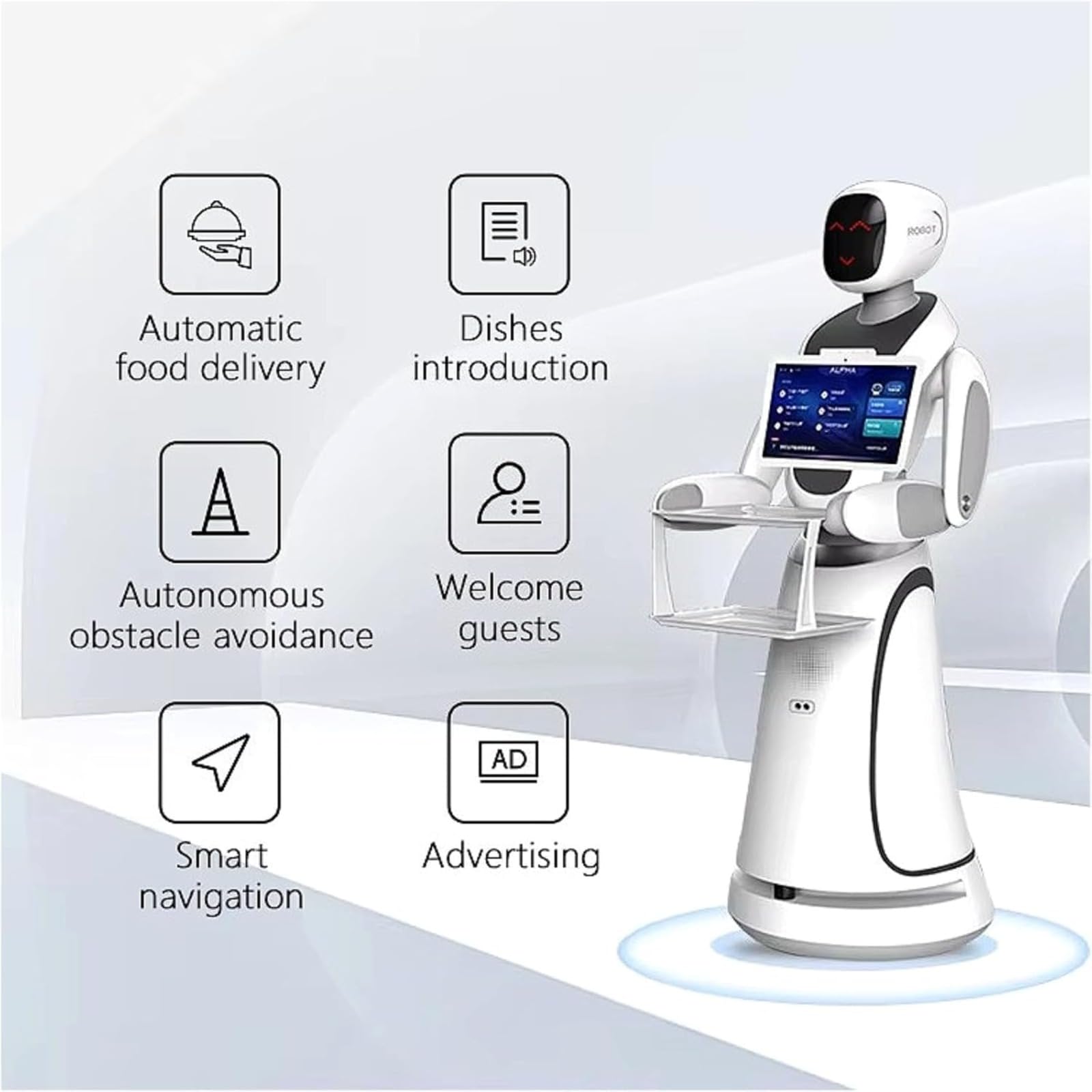 Autonomous Food Delivery Robot with Touchscreen Multi-Order Service RS-09