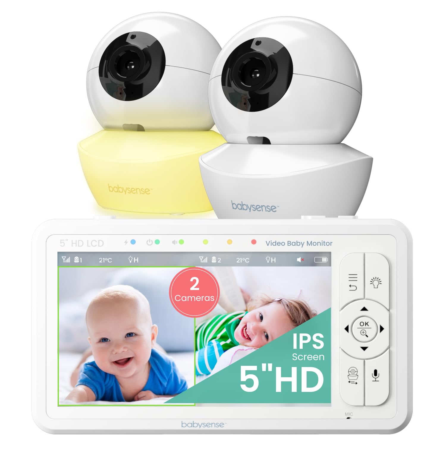 5" HD Split-Ekran Uşaq Monitoru 2 Kamera ilə
