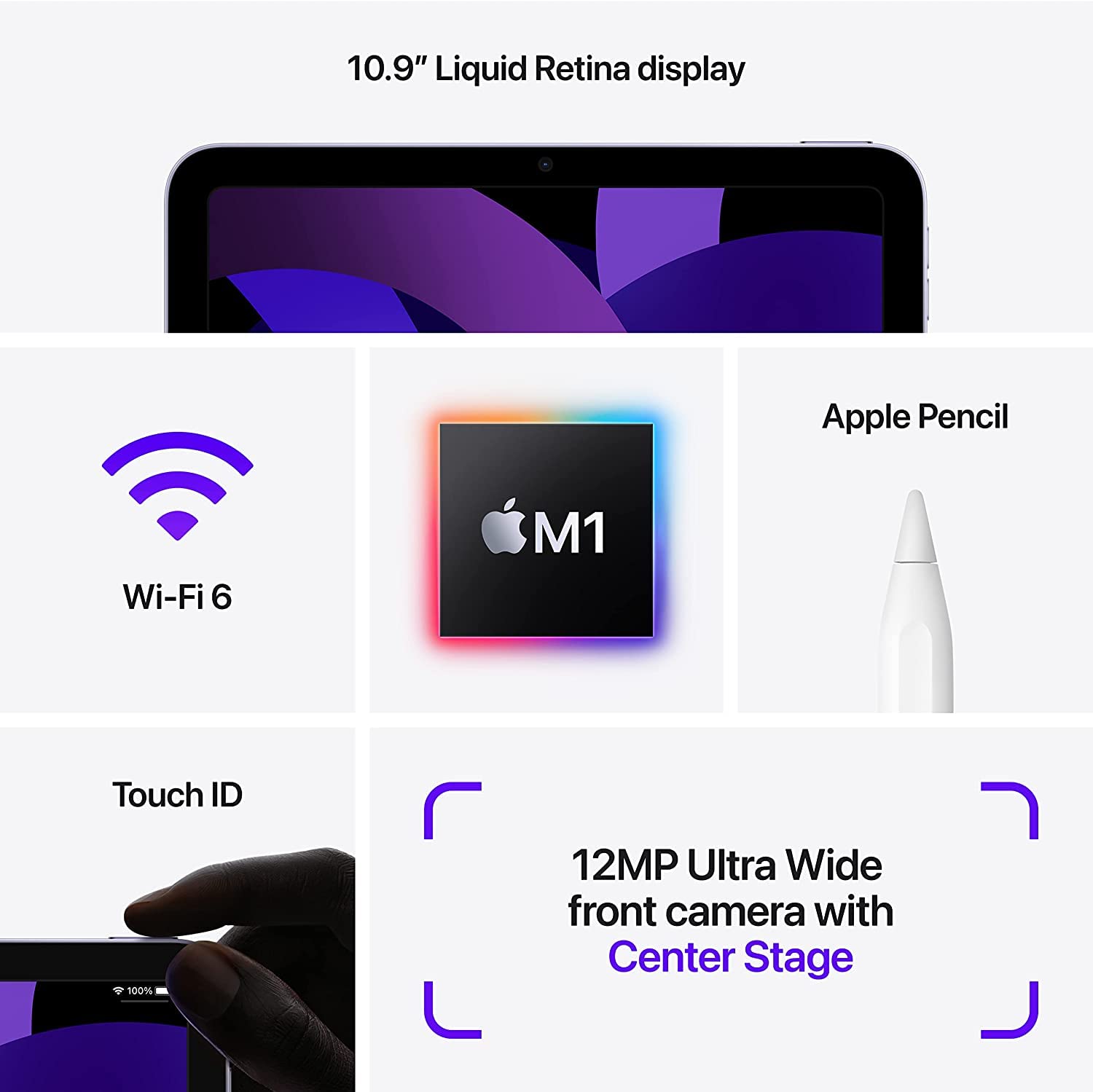 iPad Air 10.9-inch Wi-Fi + Cellular 256GB Purple