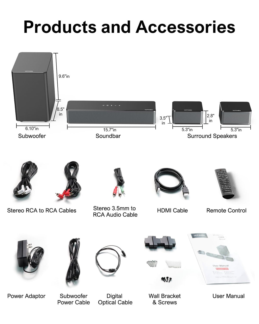 Barra de sonido 5.1 canales con 320W de potencia