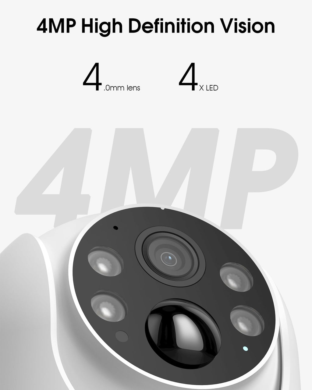 Günəş Enerjili Təhlükəsizlik Kamerası Simsiz Xarici 4MP 360° Pan-Tilt