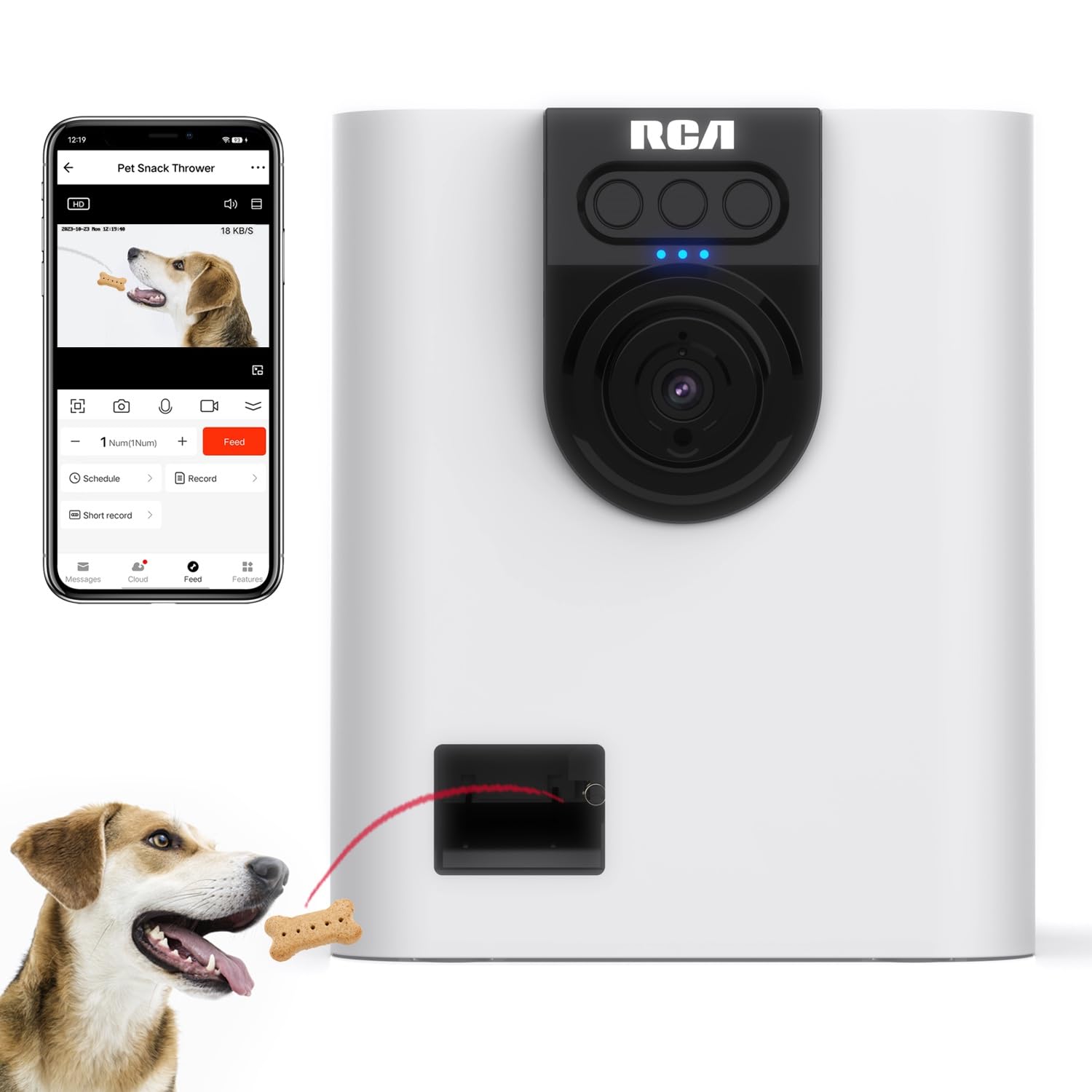 RCA WiFi Pet Treat Dispenser Camera 1080p PF147WH