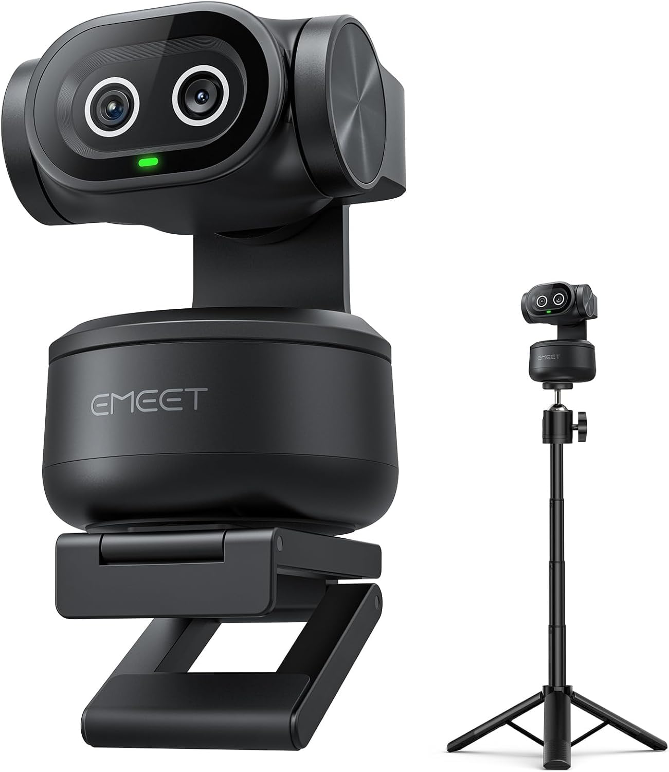 EMEET PIXY Dual-Camera AI-Powered PTZ Camera 4K with Tripod, AI Tracking, PDAF&AI Autofocus 0.2s, 1/2.55'' Sony Sensor, 3 Mics, Presets, 4K Webcam for Streaming, OBS/Twitch/Switch 2 Compatible