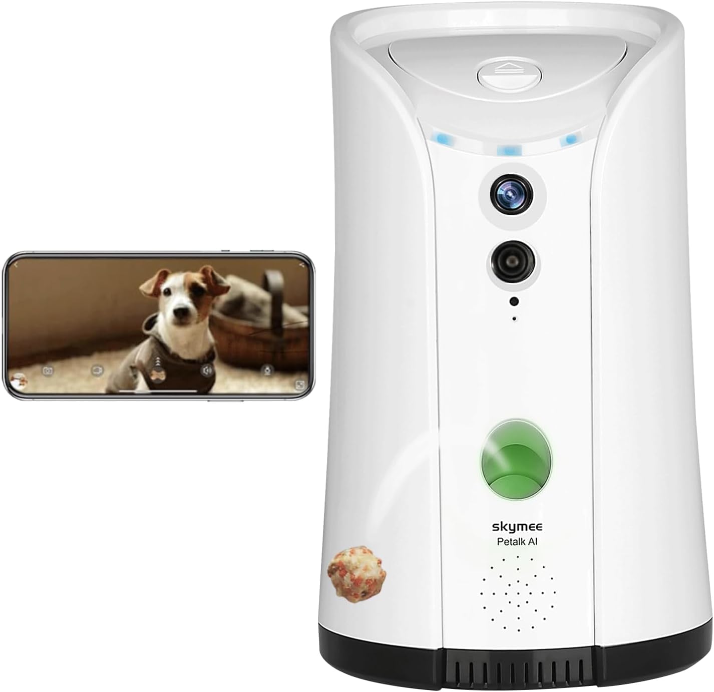 Dog Camera Treat Dispenser with Two-Way Audio and Night
