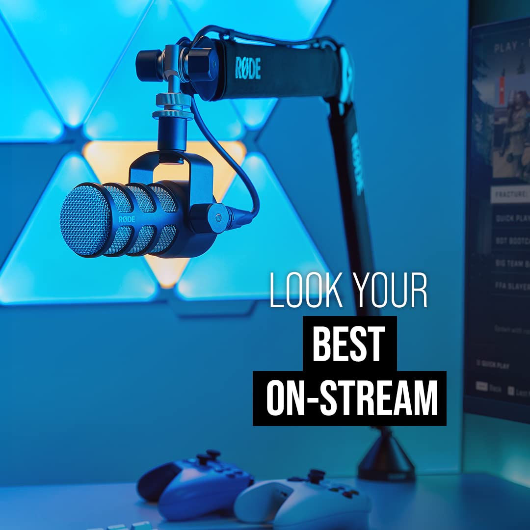 RØDE PodMic Cardioid Dynamic Broadcast Microphone with Integrated Swing Mount for Podcasting, Streaming, Gaming, and Voice Recording, Black