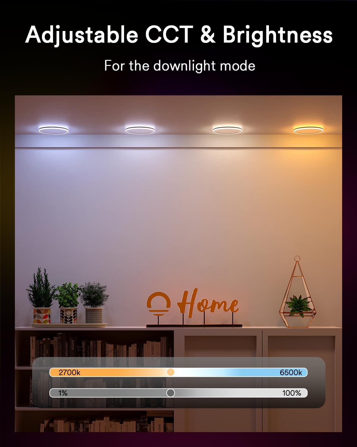 Lumary RGBAI Smart Recessed Lighting 8 Inch with Gradient Accent Light and Night Ring, 18W 1400LM Smart Can-Killer Downlight, Compatible with Alexa/Google Assistant/Siri, 4PCS