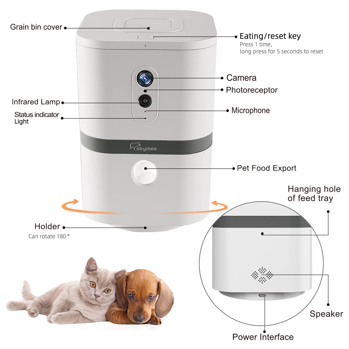 Pet Camera with Treat Dispenser 5G WiFi Petalk AI