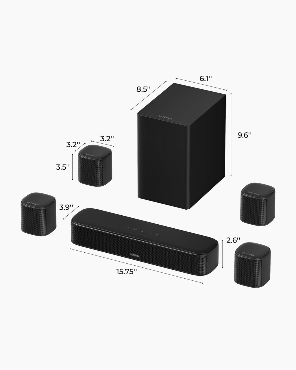 Barra de Sonido Inmersiva 7.1ch con Subwoofer Inalámbrico Modelo