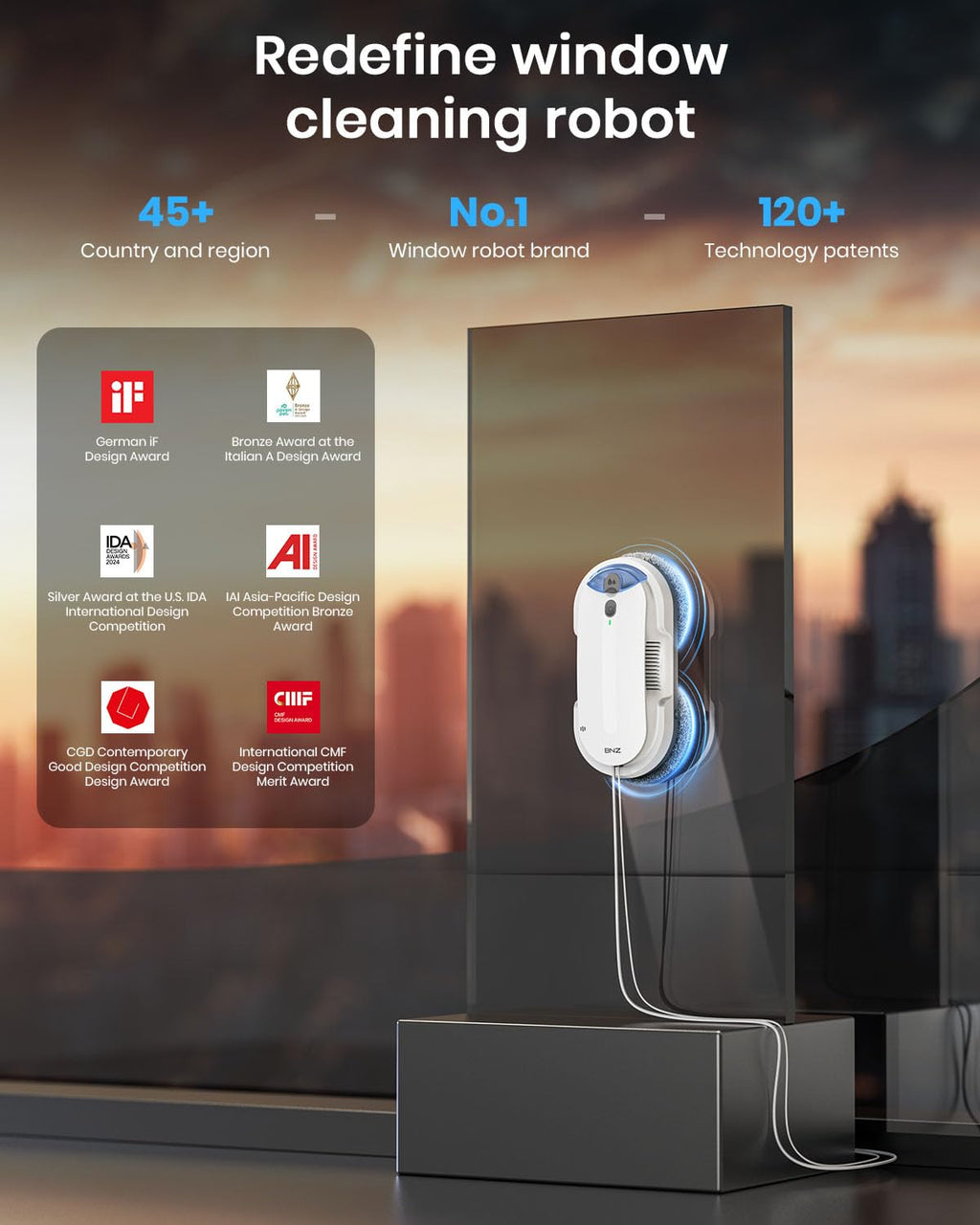 Робот для мойки окон K1 с технологией планирования пути Twin Turbo AI